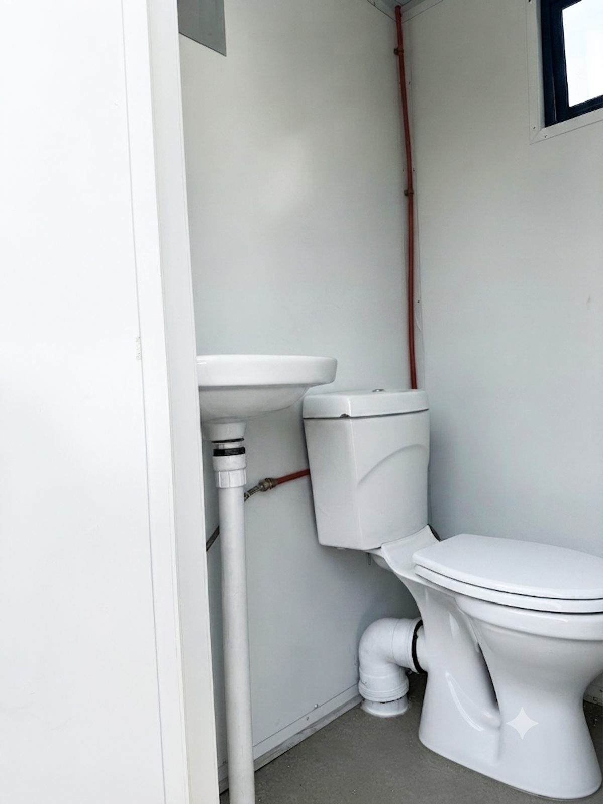Toilet and basin plumbing detail